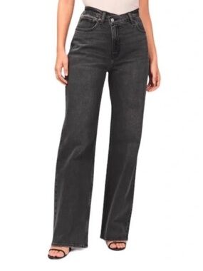Abercrombie & Fitch High-Waist Wide Leg Jeans - Black Wash